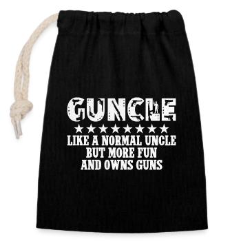 Humor Uncle Passionate Guns - Closable cotton gift bag (14x20cm) - black - Front