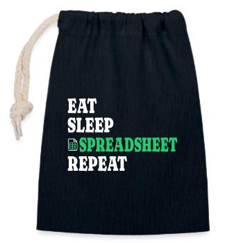 Insurance Actuary Analyst Spreadsheet - Closable cotton gift bag (14x20cm) - navy - Front