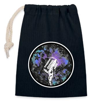 Micro - Closable cotton gift bag (14x20cm) - navy - Front
