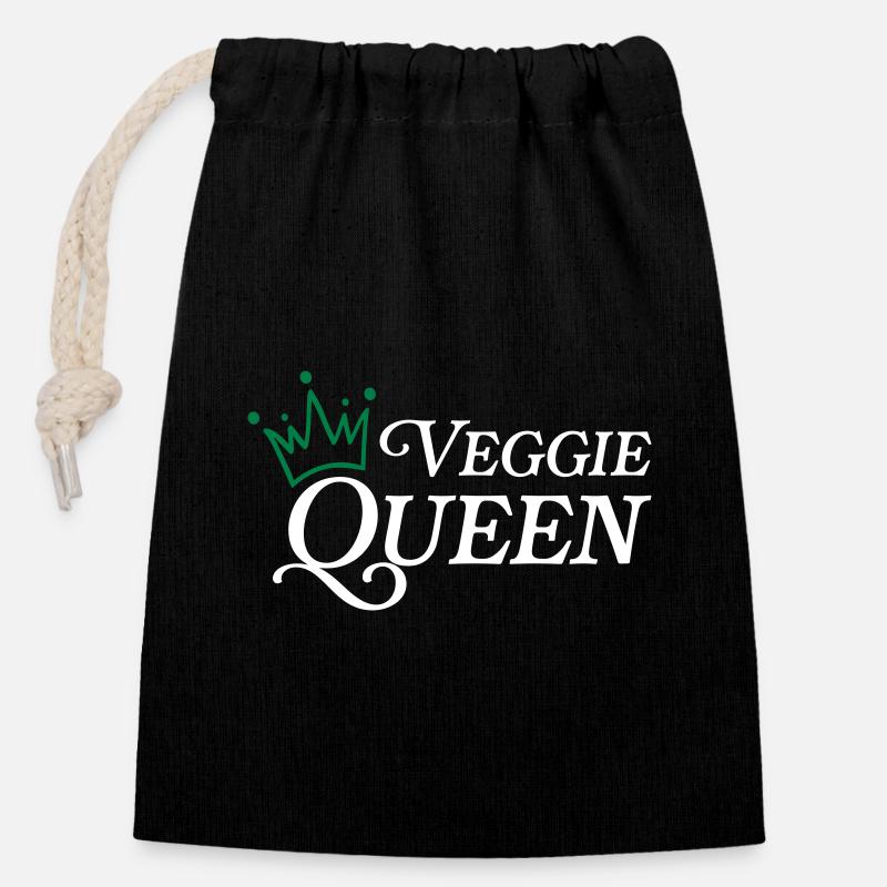 Vegan - Closable cotton gift bag (14x20cm) - black