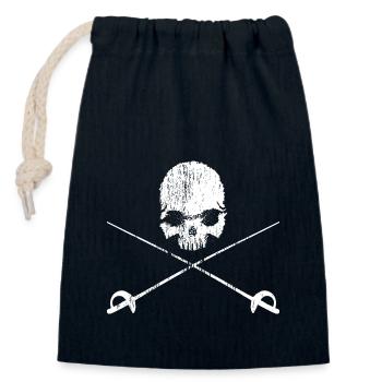 Pirate Sabre Skull - Metal - Rocker - Biker - Closable cotton gift bag (14x20cm) - navy - Front