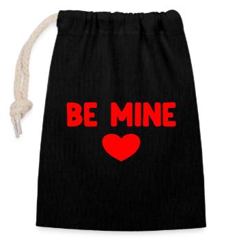 Be Mine - Closable cotton gift bag (14x20cm) - black - Front