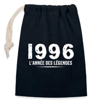 1996 année des legéndes - Cadeau Anniversaire 1996 - Sac cadeau en coton avec cordon (14 x 20 cm) - bleu marine - Devant