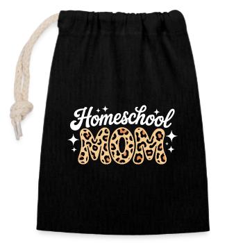 Mutter Bildung Mutter Homeschooling - Verschließbarer Geschenkbeutel aus Baumwolle (14x20cm) - Schwarz - Vorne