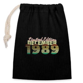 35e anniversaire Édition Limitée (SCR) 12/1989 - Sac cadeau en coton avec cordon (14 x 20 cm) - noir - Devant