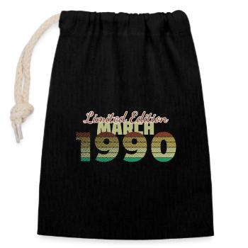 35e anniversaire édition limitée (SCR) 03/1990 - Sac cadeau en coton avec cordon (14 x 20 cm) - noir - Devant