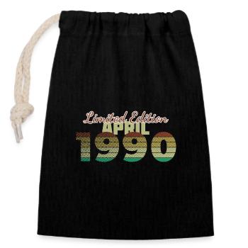 Édition limitée 35e anniversaire (SCR) 04/1990 - Sac cadeau en coton avec cordon (14 x 20 cm) - noir - Devant