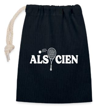 Grande Raquette De Squash Alsacien Joueur De Squas - Sac cadeau en coton avec cordon (14 x 20 cm) - bleu marine - Devant