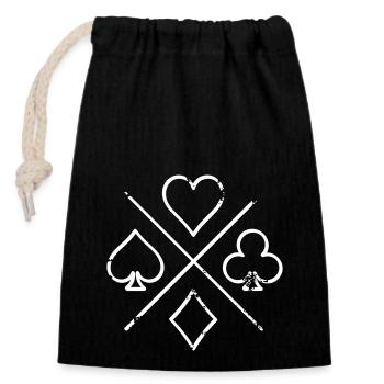 Symbole de poker - Sac cadeau en coton avec cordon (14 x 20 cm) - noir - Devant