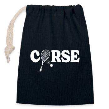 Grande Raquette De Squash Corse Joueur De Squash - Sac cadeau en coton avec cordon (14 x 20 cm) - bleu marine - Devant