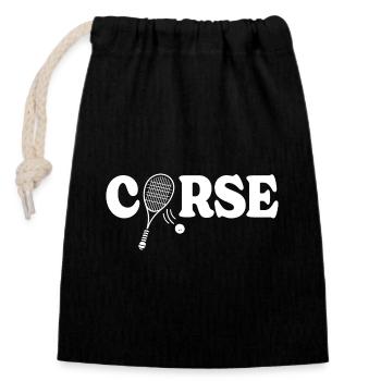 Grande Raquette De Squash Corse Joueur De Squash - Sac cadeau en coton avec cordon (14 x 20 cm) - noir - Devant