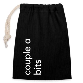 couple of bits - Closable cotton gift bag (14x20cm) - black - Front