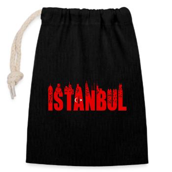 Istanbul Türkei iMond Sternn rot - Verschließbarer Geschenkbeutel aus Baumwolle (14x20cm) - Schwarz - Vorne