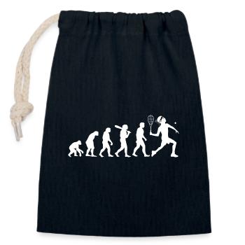 Corse Joueur De Squash Evolution - Sac cadeau en coton avec cordon (14 x 20 cm) - bleu marine - Devant
