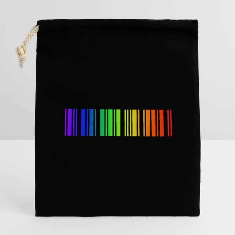 Regenbogen Strichcode, LGBT Verschließbarer Geschenkbeutel aus Baumwolle (14x20cm)