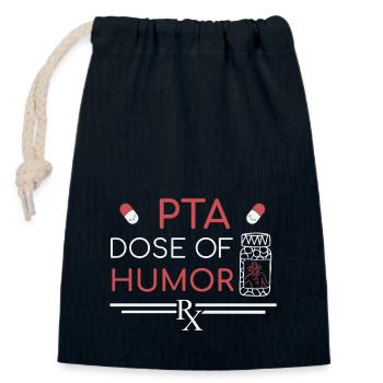 PTA | Dose of Humor - Verschließbarer Geschenkbeutel aus Baumwolle (14x20cm) - Navy - Vorne