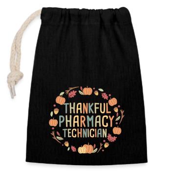 Pharmacy technician Thanksgiving - Verschließbarer Geschenkbeutel aus Baumwolle (14x20cm) - Schwarz - Vorne