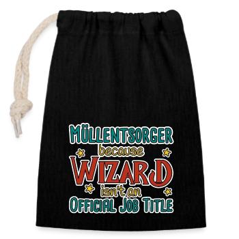 Waste Disposal Wizard - Closable cotton gift bag (14x20cm) - black - Front