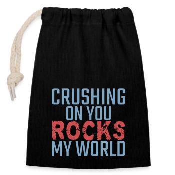 Geology Valentine's Day Crushing on you rocks - Closable cotton gift bag (14x20cm) - black - Front