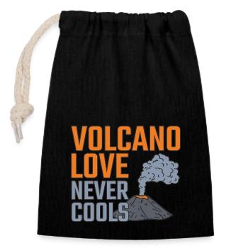 Volcanology Volcano Love Volcanologist - Closable cotton gift bag (14x20cm) - black - Front