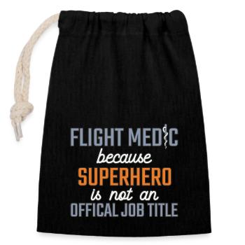 Flight Paramedic Superhero air rescue - Closable cotton gift bag (14x20cm) - black - Front