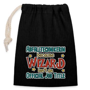 Waste Technician Wizard - Closable cotton gift bag (14x20cm) - black - Front