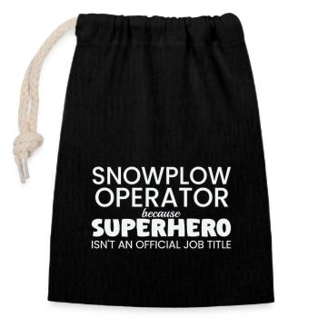 Snowplow Operator Superhero - Closable cotton gift bag (14x20cm) - black - Front