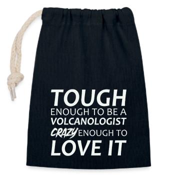Volcanologist crazy Volcanology - Closable cotton gift bag (14x20cm) - navy - Front