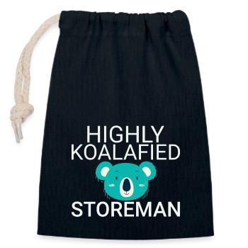 Storeman Koalafied - Verschließbarer Geschenkbeutel aus Baumwolle (14x20cm) - Navy - Vorne