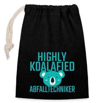 Waste Technician Koalafied - Closable cotton gift bag (14x20cm) - black - Front