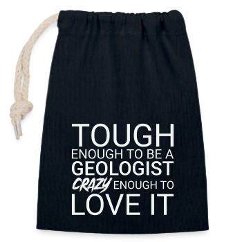 Geologist Crazy Geology - Closable cotton gift bag (14x20cm) - navy - Front