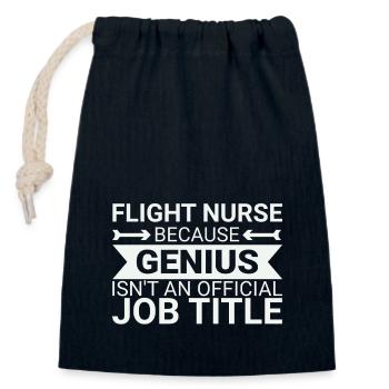 Infirmière de vol Genius Air Rescue - Sac cadeau en coton avec cordon (14 x 20 cm) - bleu marine - Devant