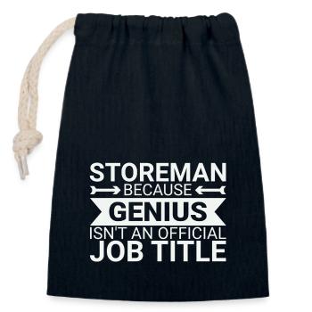 Storeman Genius - Verschließbarer Geschenkbeutel aus Baumwolle (14x20cm) - Navy - Vorne