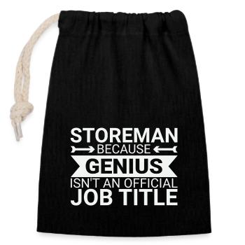 Storeman Genius - Verschließbarer Geschenkbeutel aus Baumwolle (14x20cm) - Schwarz - Vorne
