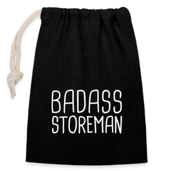 Storeman Badass - Verschließbarer Geschenkbeutel aus Baumwolle (14x20cm) - Schwarz - Vorne