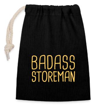 Storeman Badass - Verschließbarer Geschenkbeutel aus Baumwolle (14x20cm) - Schwarz - Vorne