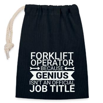 Forklift Operator Genius Forklift Driver - Verschließbarer Geschenkbeutel aus Baumwolle (14x20cm) - Navy - Vorne