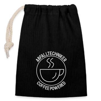 Waste Technician Coffee Powered - Closable cotton gift bag (14x20cm) - black - Front