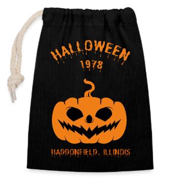 Joyeux Halloween 1978 Haddonfield, Illinois - Sac cadeau en coton avec cordon (14 x 20 cm) - noir - Devant