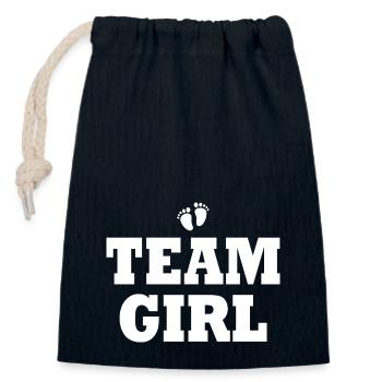 Team girl - Verschließbarer Geschenkbeutel aus Baumwolle (14x20cm) - Navy - Vorne