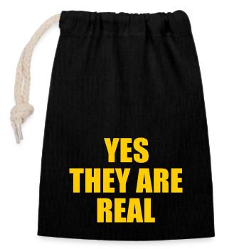 yes they are real - Sac cadeau en coton avec cordon (14 x 20 cm) - noir - Devant