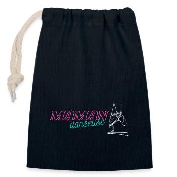 Maman danseuse ballerine - Sac cadeau en coton avec cordon (14 x 20 cm) - bleu marine - Devant