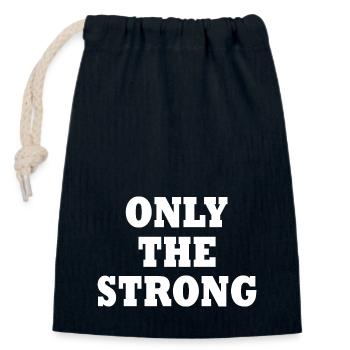 only the strong - Sac cadeau en coton avec cordon (14 x 20 cm) - bleu marine - Devant