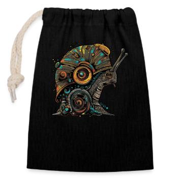 Crinchy Snail - Closable cotton gift bag (14x20cm) - black - Front