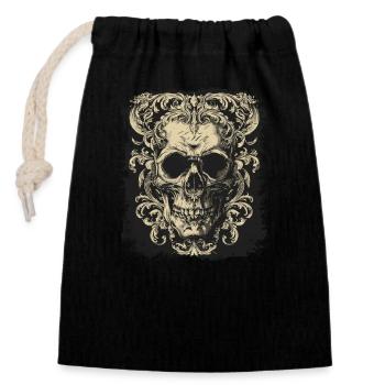 Gothic Skull - Closable cotton gift bag (14x20cm) - black - Front