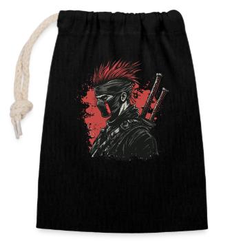 Fantasy ninja Punk - Closable cotton gift bag (14x20cm) - black - Front