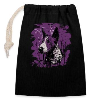 Bull terrier - Closable cotton gift bag (14x20cm) - black - Front