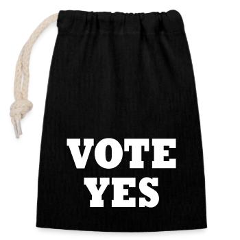 Vote yes - Verschließbarer Geschenkbeutel aus Baumwolle (14x20cm) - Schwarz - Vorne