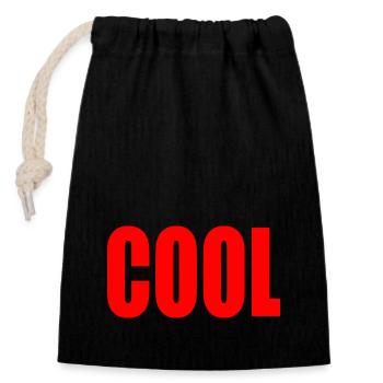 Cool - Closable cotton gift bag (14x20cm) - black - Front