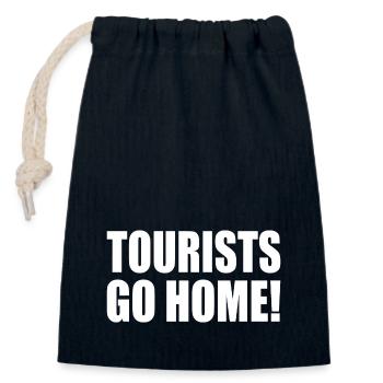 tourists go home - Closable cotton gift bag (14x20cm) - navy - Front